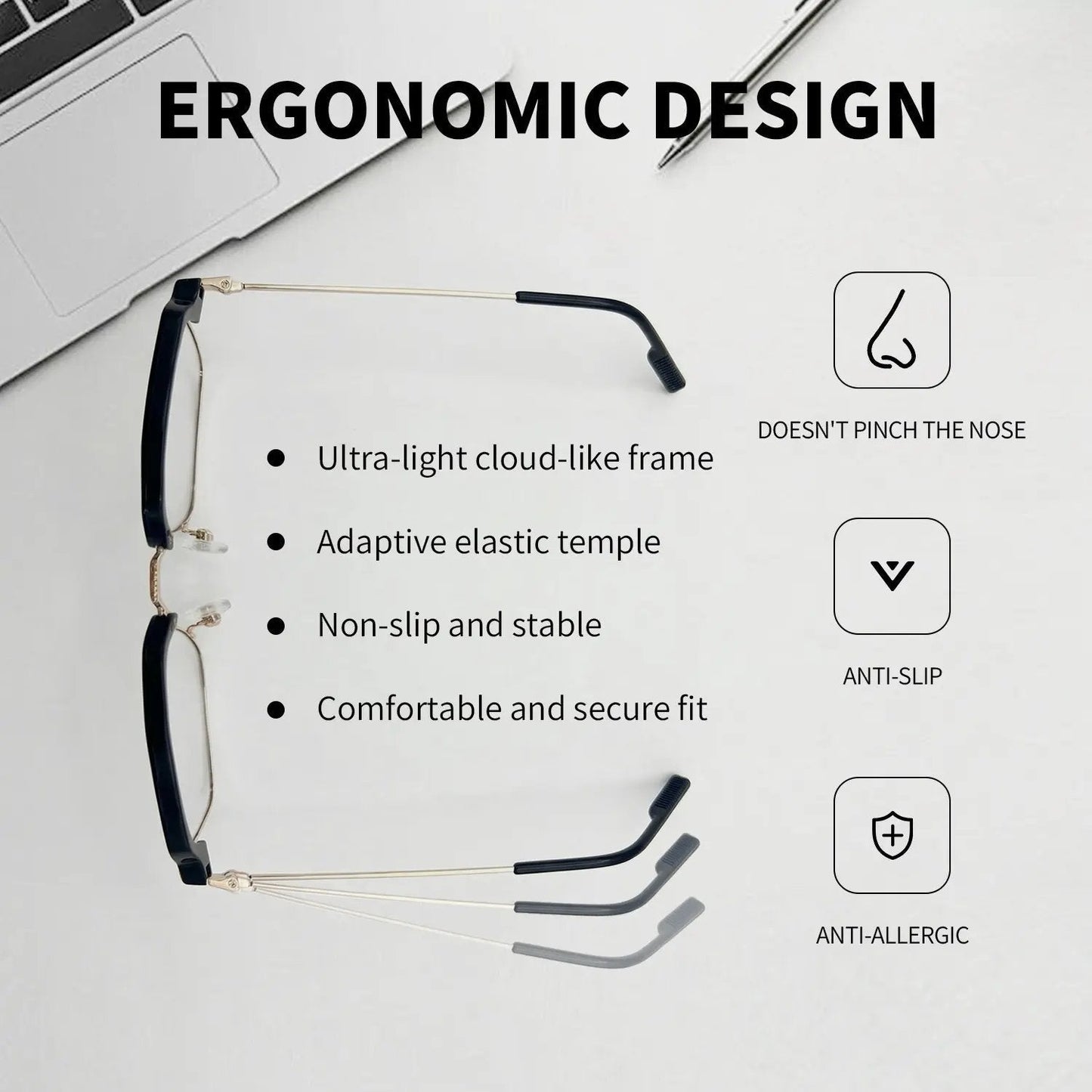 👓✨ Automatiškai reguliuojami HD skaitymo akiniai-LT