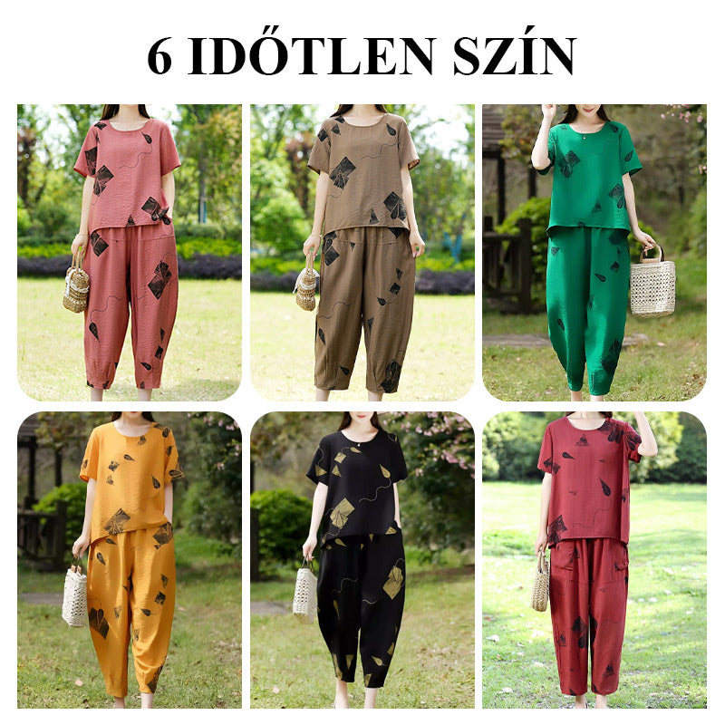 💞 Conjunto de pantalón corto de pierna ancha y top de manga corta con estampado para mujer-ES