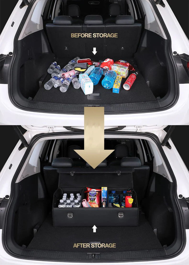 Compartimento de almacenamiento de cuero para el maletero del coche.-ES