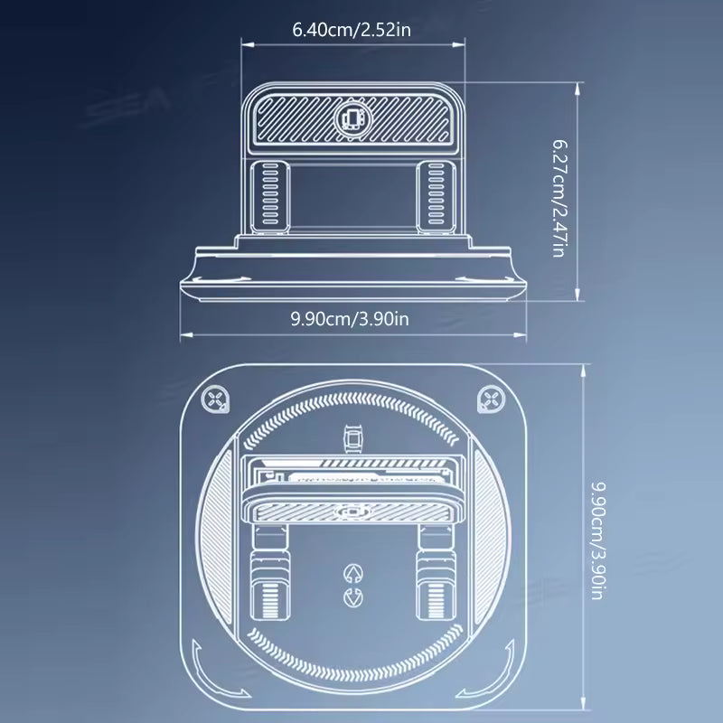 360° besisukantis automobilinis telefono laikiklis, siurbimo mechanizmas visiems telefonams, universalus automobilio laikiklis su apsauga nuo vibracijos-ST