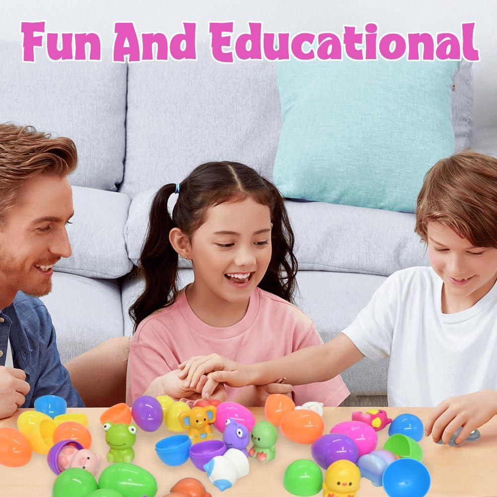 🎁 12/24 unidades de juguetes blandos pre-rellenos de huevos de Pascua de crecimiento lento-ES