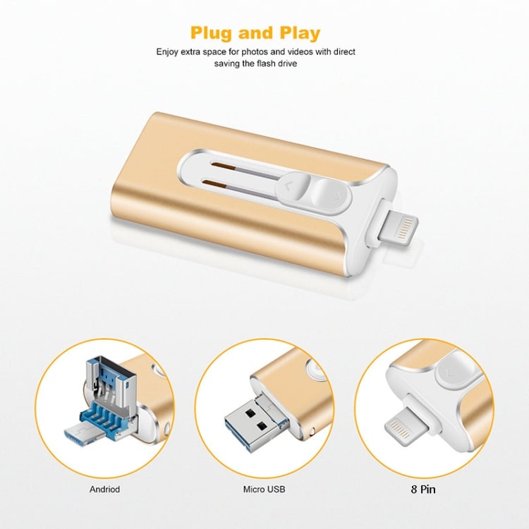 32~256GB Micro USB + 8 kontaktų + USB 3.0 4 viename mobiliojo telefono, kompiuterio USB diskas-LT