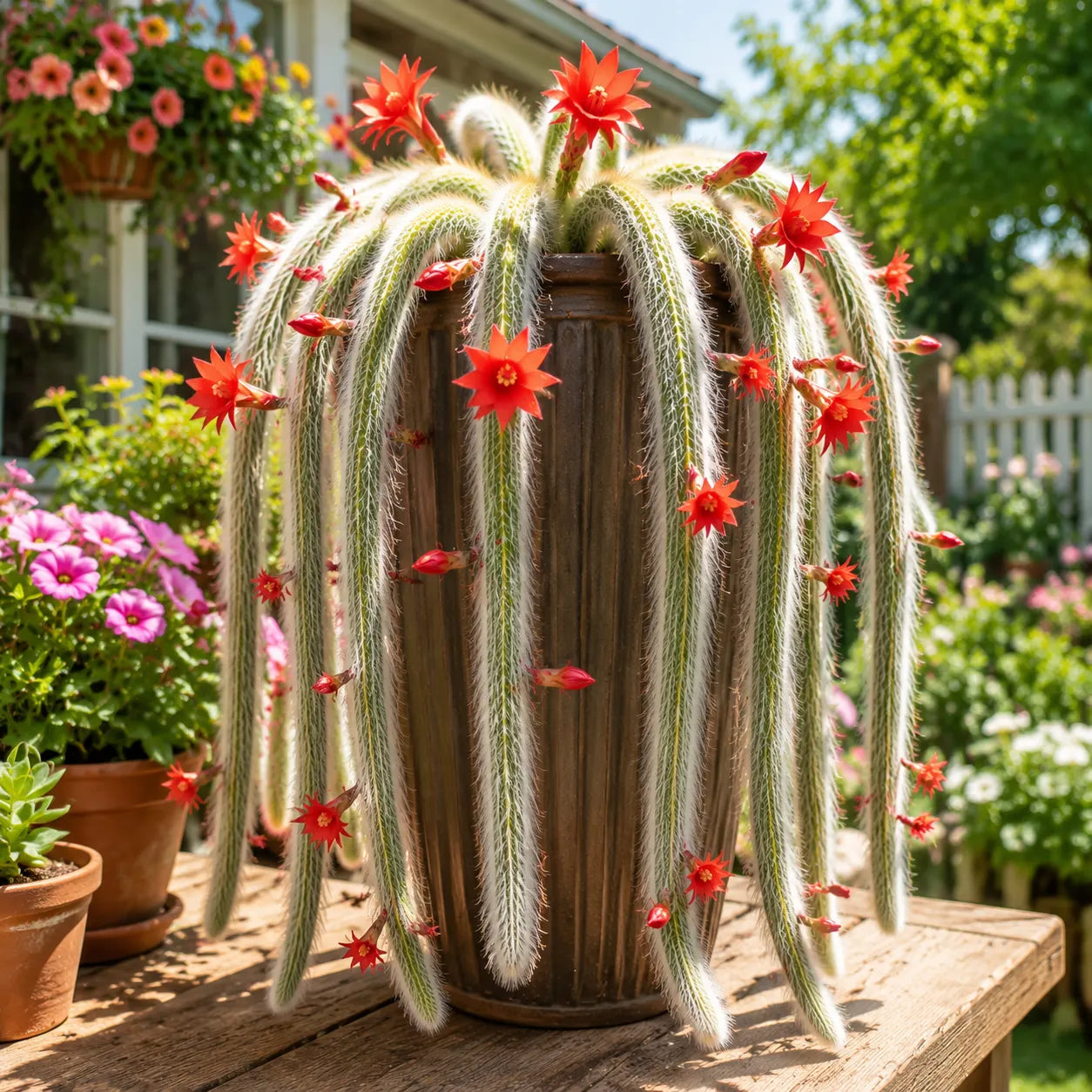 🌵Cactus cola de mono raro: una cascada viviente de belleza suave y esponjosa.-ES