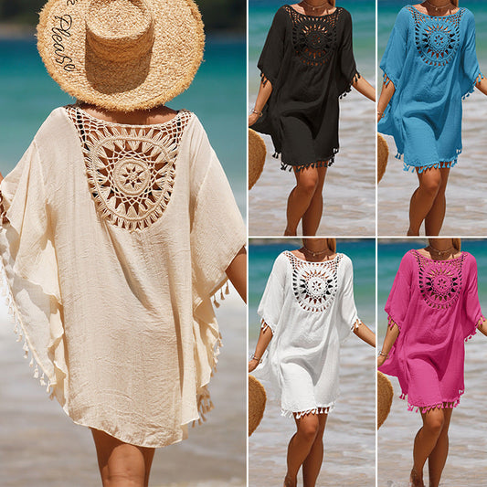 【Tinka S-5XL】🏖️Moteriškas laisvas, vienspalvis, tuščiaviduris apsiaustas-LT
