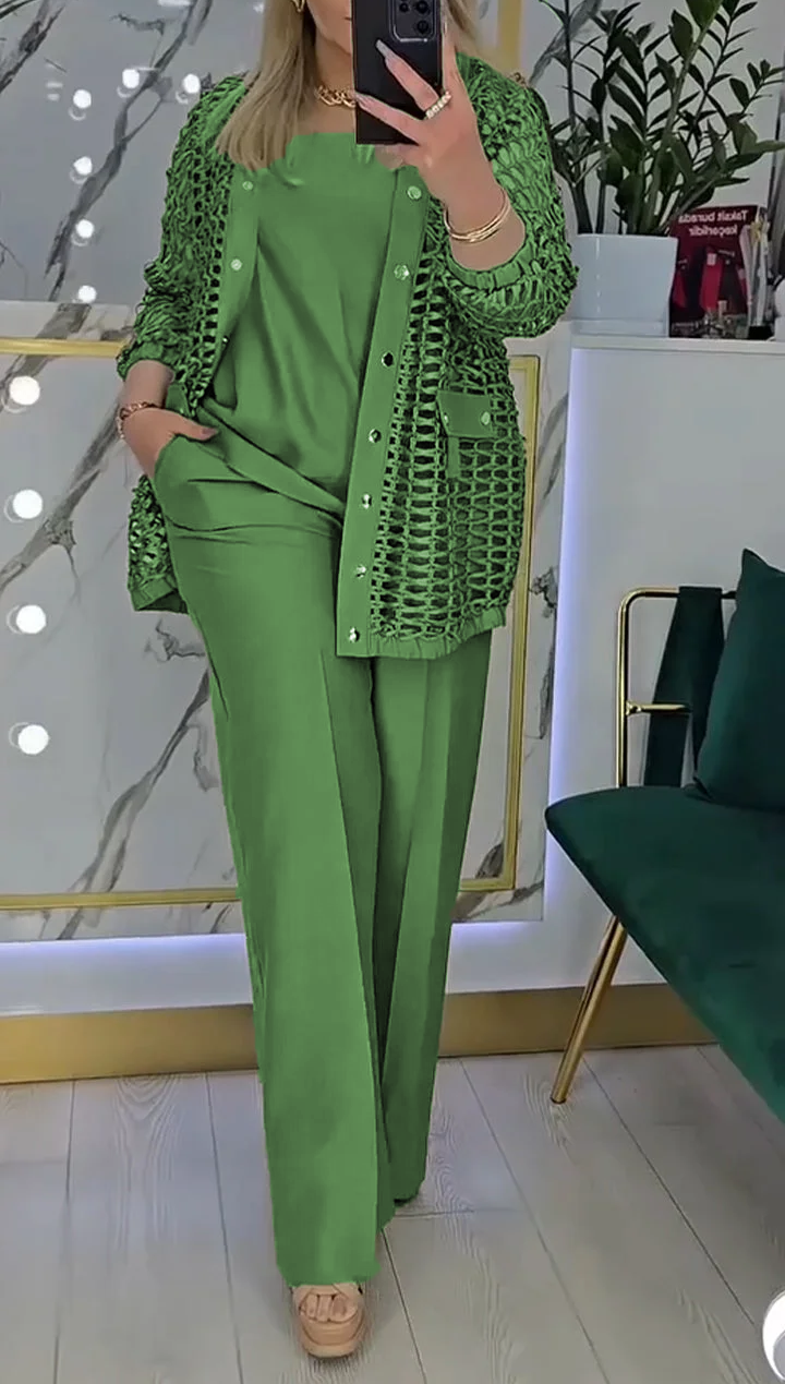 Moteriškas trijų dalių tuščiaviduris kostiumas-LT