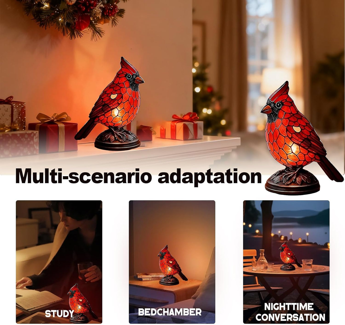 ⏰Último día de rebajas: 49% de descuento🐦Lámpara artesanal con forma de pájaro, líder de culto con traje rojo-ES