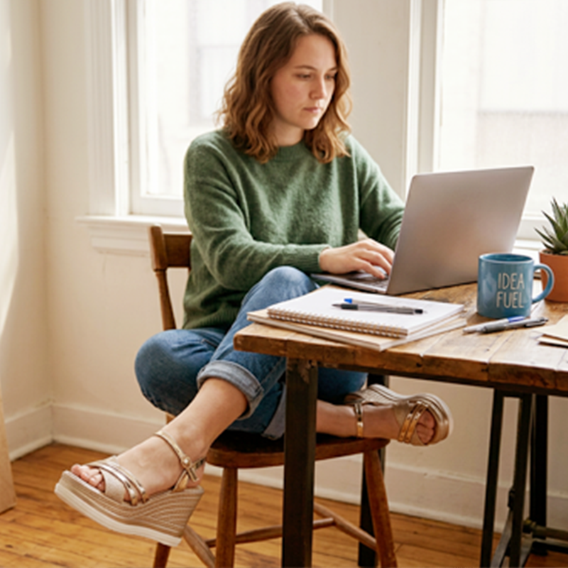👡🌬️ Moteriškos basutės su pleištiniais padais ir atviromis nosimis, dirželiu ant čiurnos - didėjančio aukščio ir patogios (EU 35-42) ✨-LT