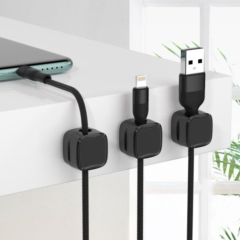 🔥COMPRA MÁS, AHORRA MÁS: Organizador magnético de cables, fácil y seguro para la gestión de cables con adhesivo.-ES