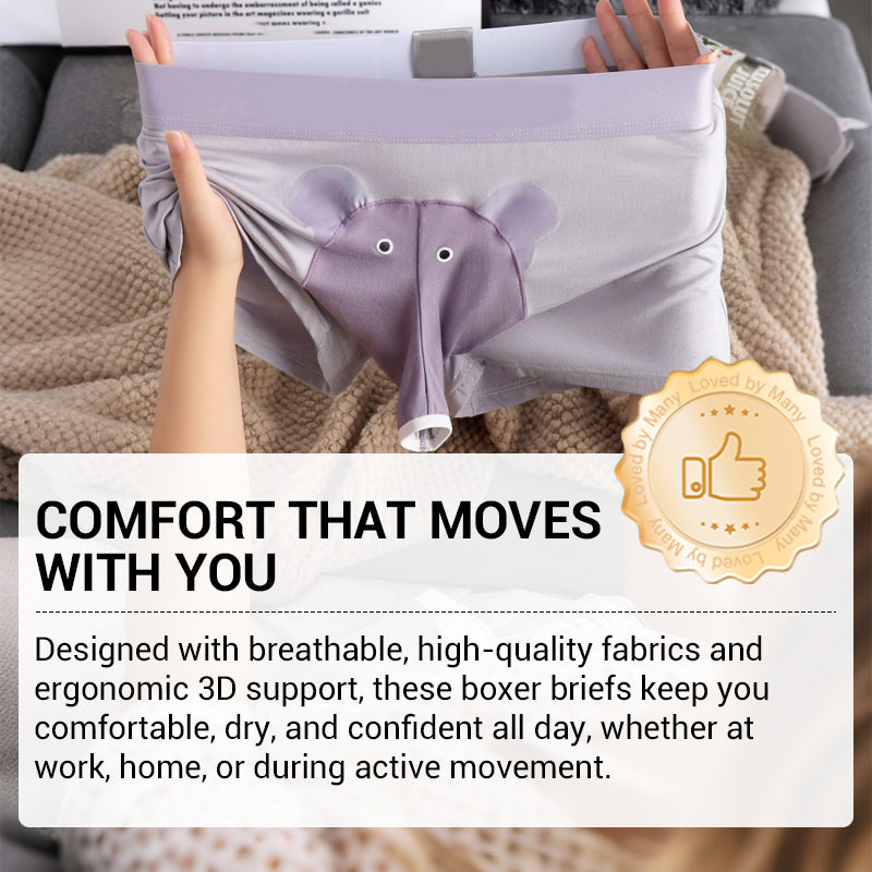 🐘Ανδρικά αναπνεύσιμα μποξεράκια με τρισδιάστατη τσέπη🩲-GR