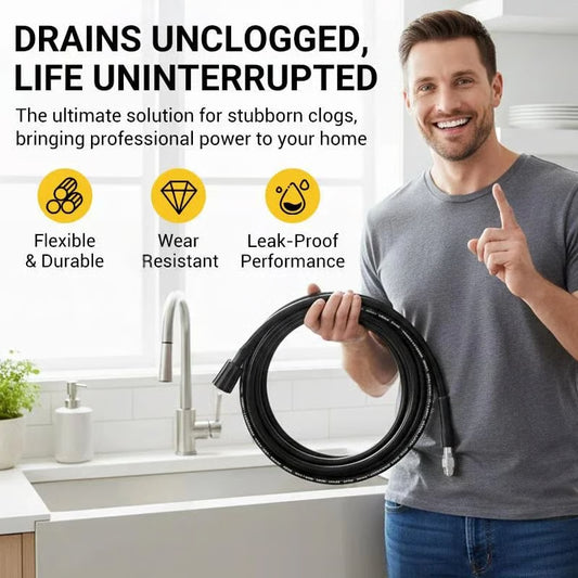 💧 Trisluoksnė, neplyštanti žarna – PVC ir nerūdijančio plieno. Universali jungtis, lengvas montavimas. Puikiai tinka intensyviam valymui! 🚿🔧-LT