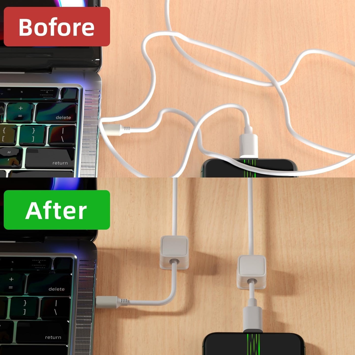 🔥COMPRA MÁS, AHORRA MÁS: Organizador magnético de cables, fácil y seguro para la gestión de cables con adhesivo.-ES