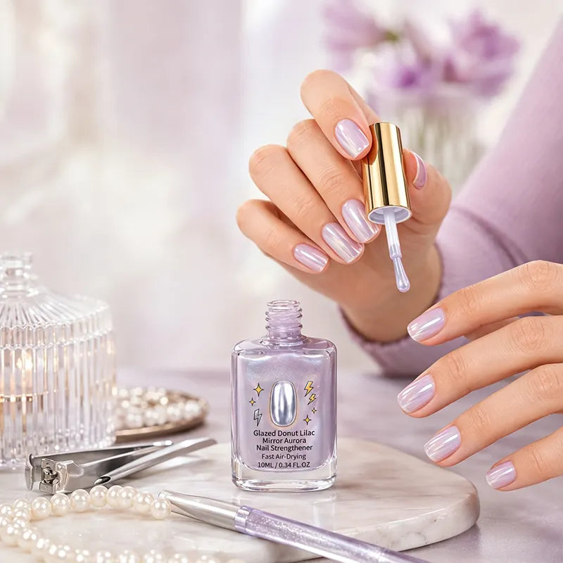 📢📢Kupite 2, dobite 1 gratis!! ⏰Lilac Glossy Mirror Nail Care Balzam za nego nohtov-SI