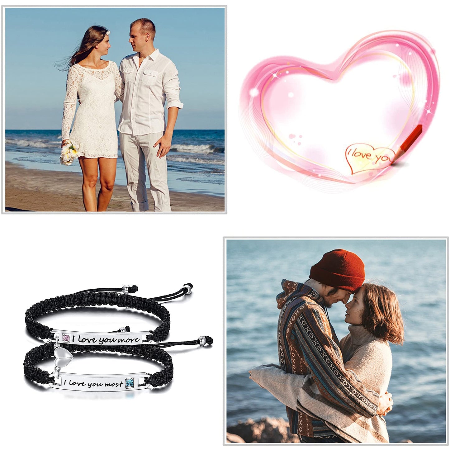 🔥KARŠTAS IŠPARDAVIMAS -50% NUOLAIDA🔥Širdelės formos reguliuojamo pinto apyrankės rinkinys-LT