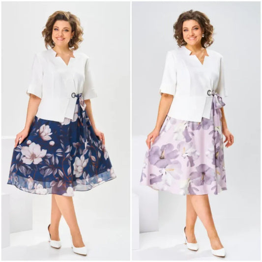 🌸[S-5XL]Aukštos kokybės medvilninio šilko suknelė-LT