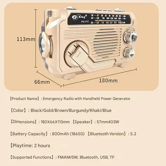 Ročni radio s funkcijo polnjenja v sili-SI