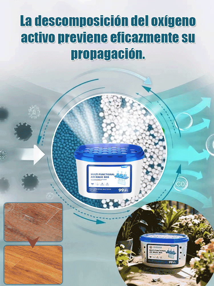 Caja mágica para purificación de aire interior y eliminación de polvo.No requiere electricidad-ES