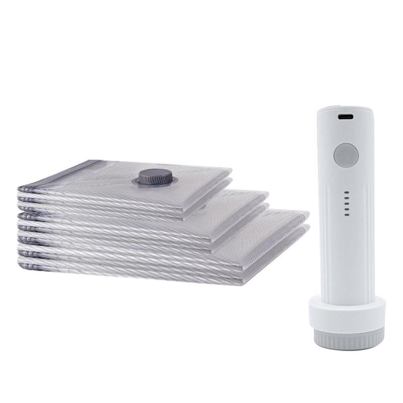 💪🌬️ Vakuuminiai kelioniniai krepšiai ir nešiojamas siurblio rinkinys 👕✨-LT