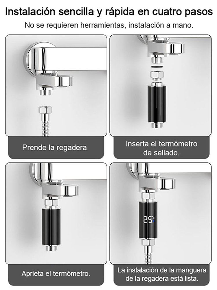 Aplicable a todos los grifos Termómetro inteligente con pantalla de temperatura del agua-ES