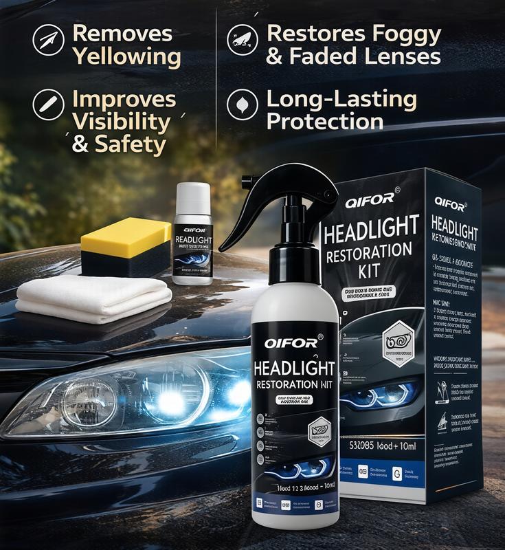 🚘 Komplet za obnovo leč žarometov – obnovite jasnost motnim in rumenim lečam žarometov 💡-SI