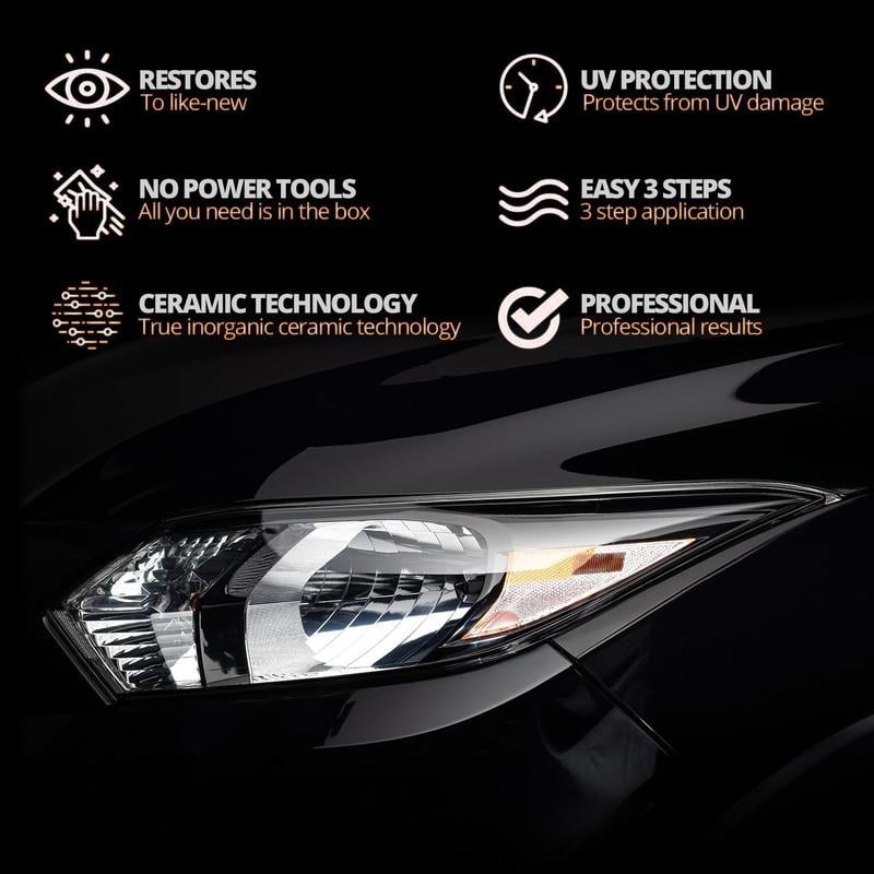 🚘 Komplet za obnovo leč žarometov – obnovite jasnost motnim in rumenim lečam žarometov 💡-SI