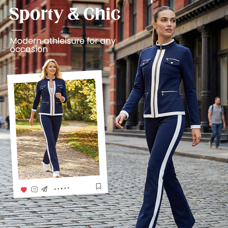 ✨ Sportinis, elegantiškas sportinio kostiumo komplektas moterims – patogus ir stilingas, kiekvienai progai 🌿-LT