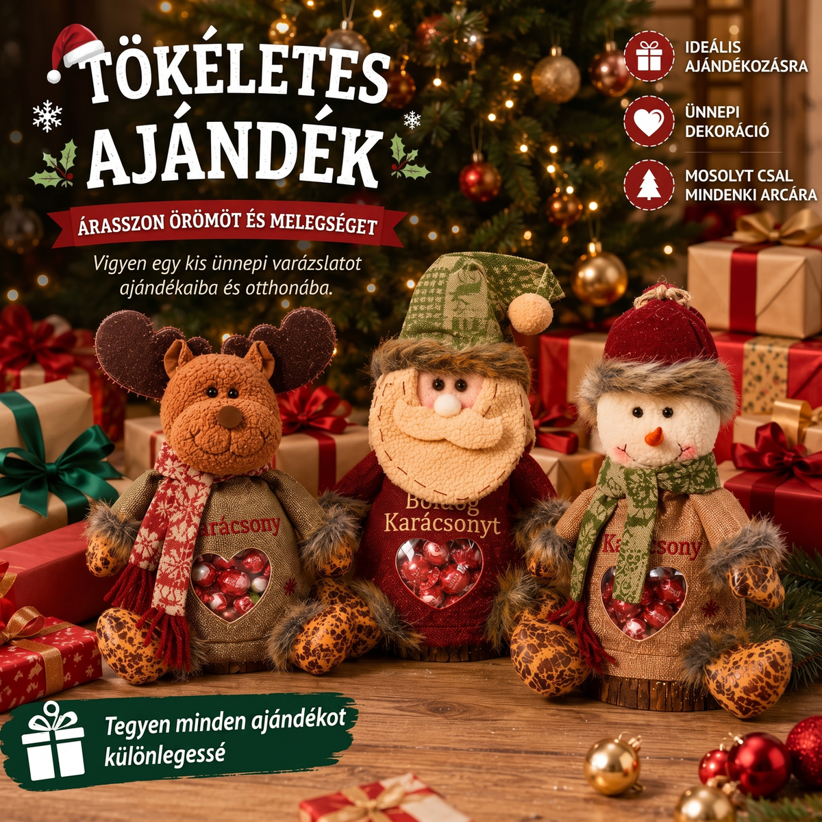🎄🎁 Paskutinę dieną taikoma 49 % nuolaida! Kalėdiniai dovanų maišeliai su užtrauktukais – šventinis pakavimas 🎅✨-LT