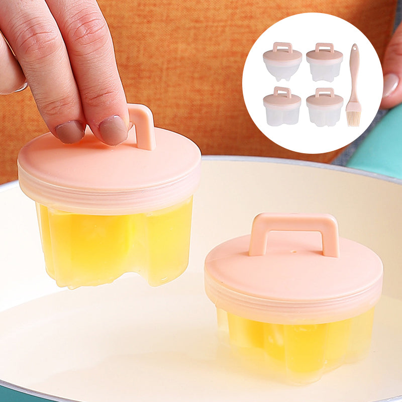 Adorable molde para huevos cocidos🥚🥚 4 piezas/juego con pincel-ES