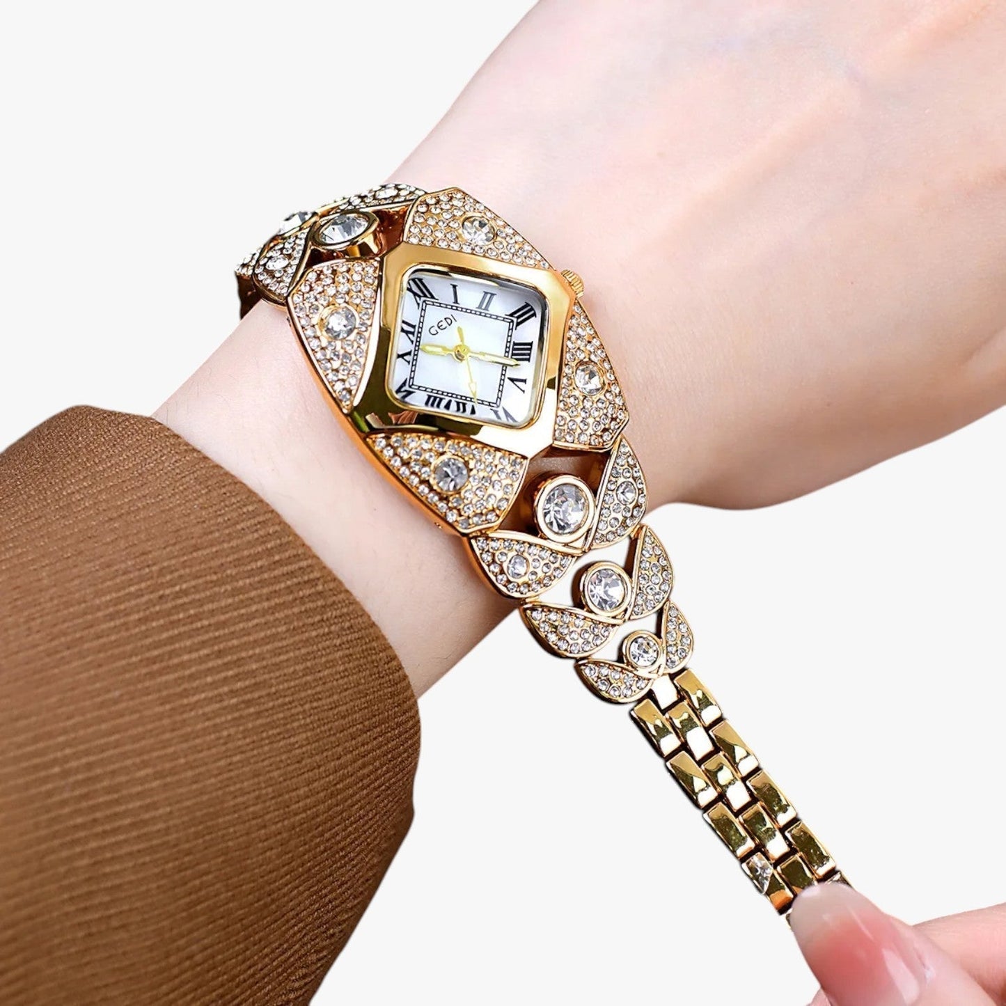 Callie | 2025 m. elegantiškas moteriškas laikrodis su lengvu deimantiniu korpusu ir vandeniui atspariu dizainu-LT