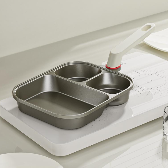 Sartén antiadherente 4 en 1: perfecta para huevos, tocino y hamburguesas.-ES