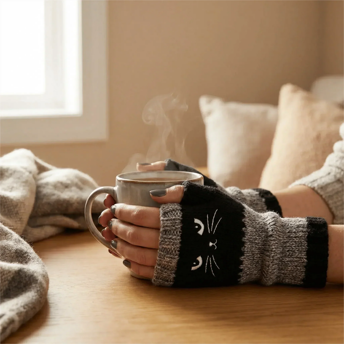 🐱 Lindos guantes de gato tejidos para mujer🧤🧶-ES