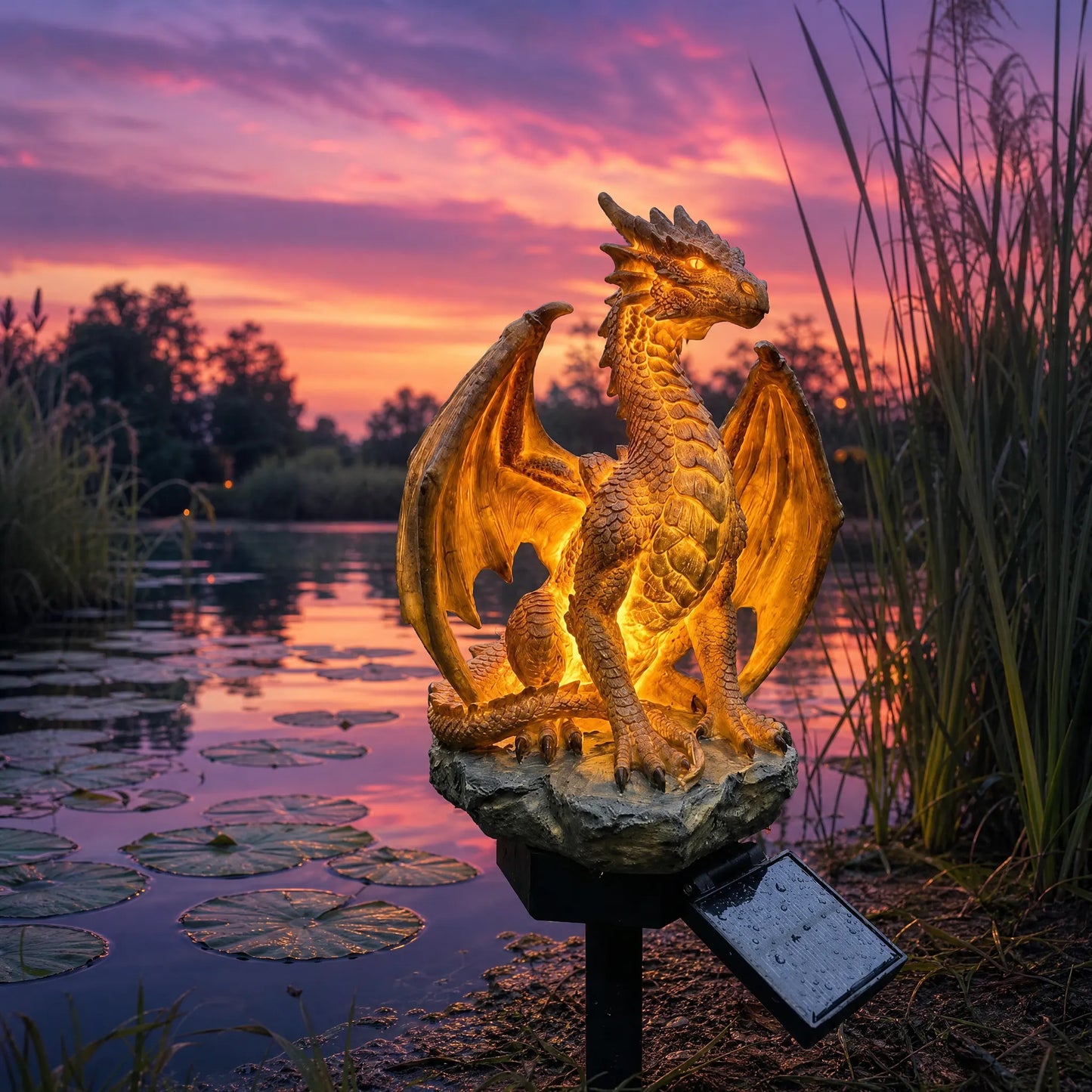 Solarna vrtna svetilka Dragon Legacy Golden Ember Edition-SI
