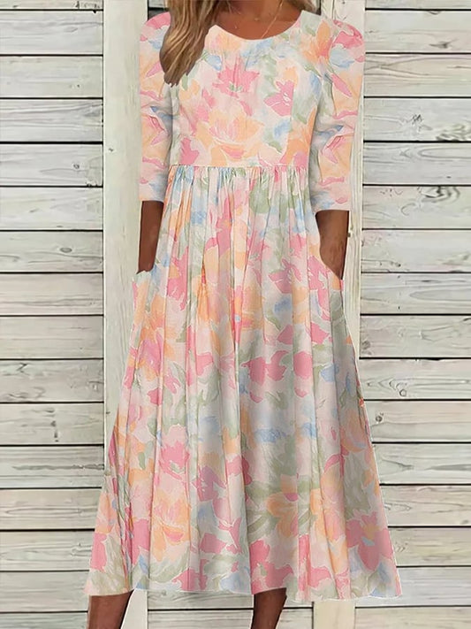 Vestido casual de mujer con estampado floral-ES