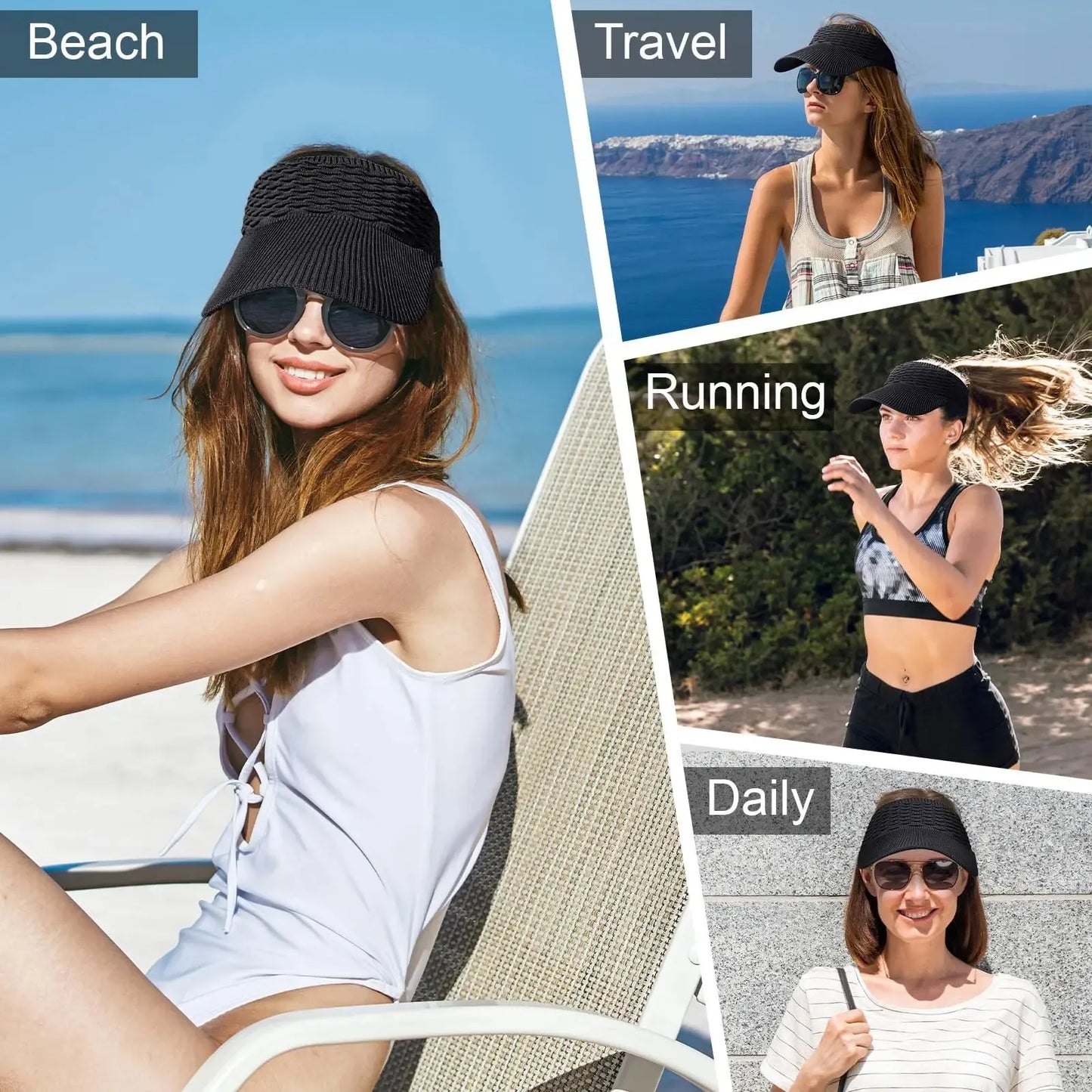 ☀️🧢 Skydelis su skylute aukštai uodegai – apsauga nuo UV spindulių, kvėpuojantis, skirtas lauko veiklai ir kasdieniam naudojimui-LT