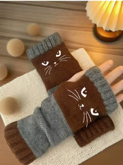 🐱 Lindos guantes de gato tejidos para mujer🧤🧶-ES