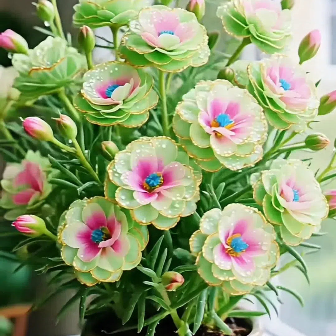 Χρυσή Δαντελένια Πορτουλάκα🌸✨ Υπέροχα διπλά άνθη για αβίαστα καλοκαιρινά χρώματα-GR