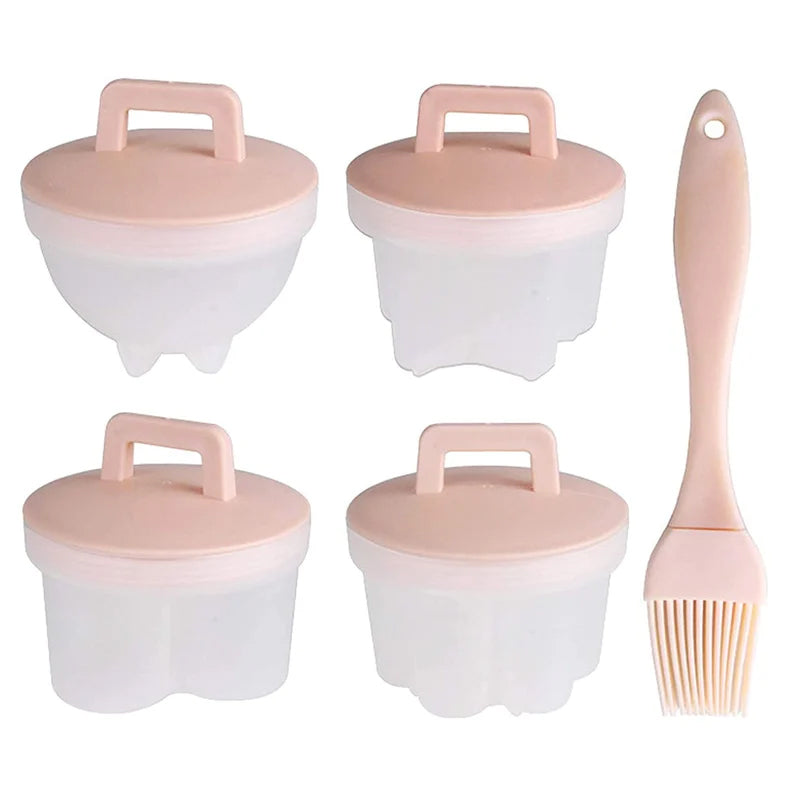 Adorable molde para huevos cocidos🥚🥚 4 piezas/juego con pincel-ES