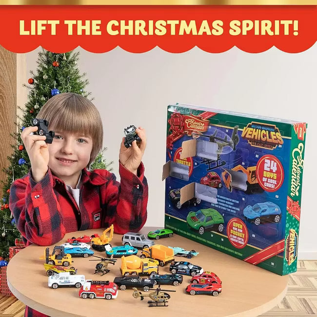 🔥Pēdējā diena ar 50% atlaidi - 🚗🎁2026. gada Ziemassvētku Adventes kalendārs | ✨24 dienu atpakaļskaitīšanas kalendārs — diecast automašīnu komplekts-LV