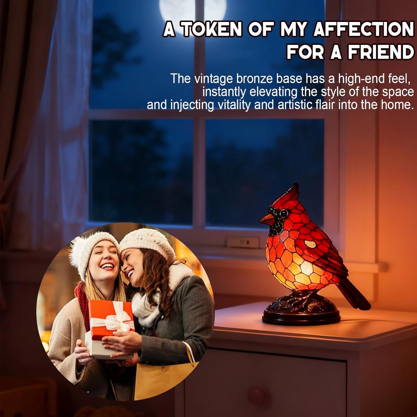 ⏰Último día de rebajas: 49% de descuento🐦Lámpara artesanal con forma de pájaro, líder de culto con traje rojo-ES