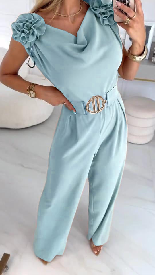 Mono de verano sin mangas para mujer con estampado floral 3D y cuello en V-ES