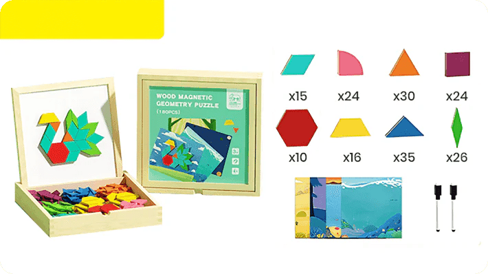 🎁Ankstyvas Kalėdų išpardavimas 50% nuolaida🔥Medinis magnetinių raštų kaladėlių dėlionių rinkinys🧩-LT