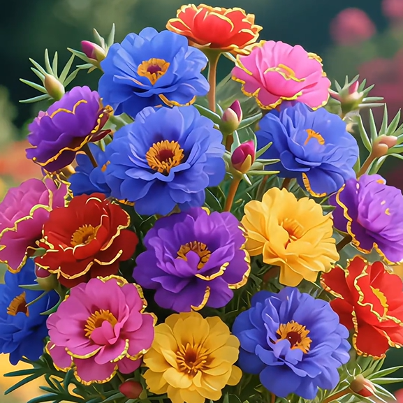 Χρυσή Δαντελένια Πορτουλάκα🌸✨ Υπέροχα διπλά άνθη για αβίαστα καλοκαιρινά χρώματα-GR