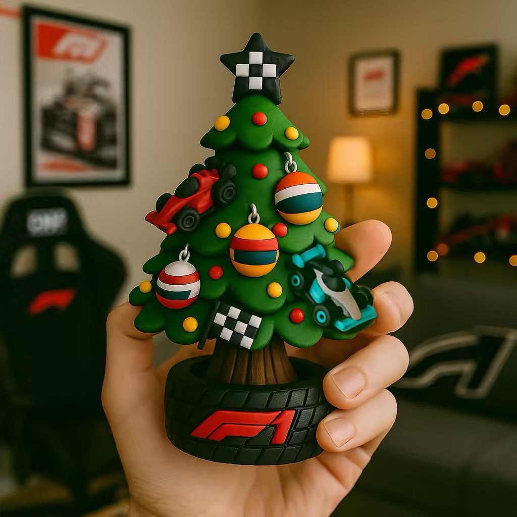 🎄🏎️ Miniatiūrinė F1 komandos stiliaus Kalėdų eglutė-LT