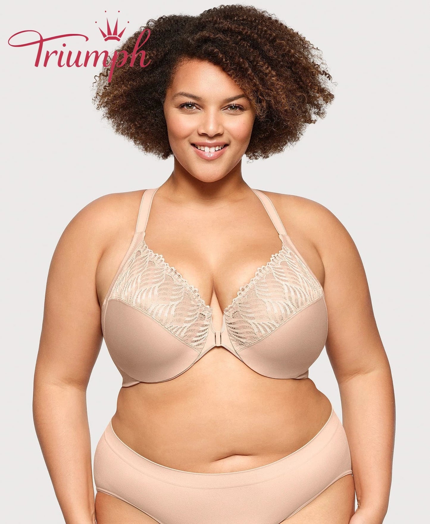 Triumph - (4 kosi) - 💖Modrček z zapenjanjem spredaj in T-izrezom-SI