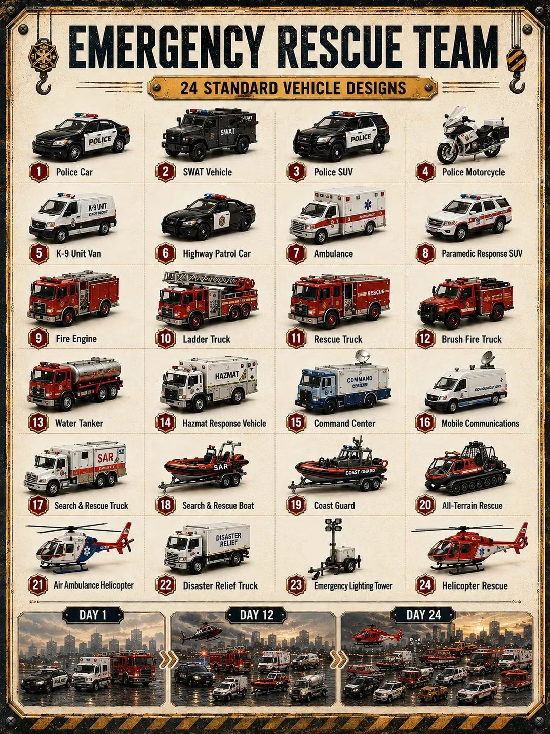 🚧Sukurkite savo automobilių parką! 24 dienų transporto priemonių advento kalendorius | ✨Naujas nuotykis kiekvieną rytą-LT
