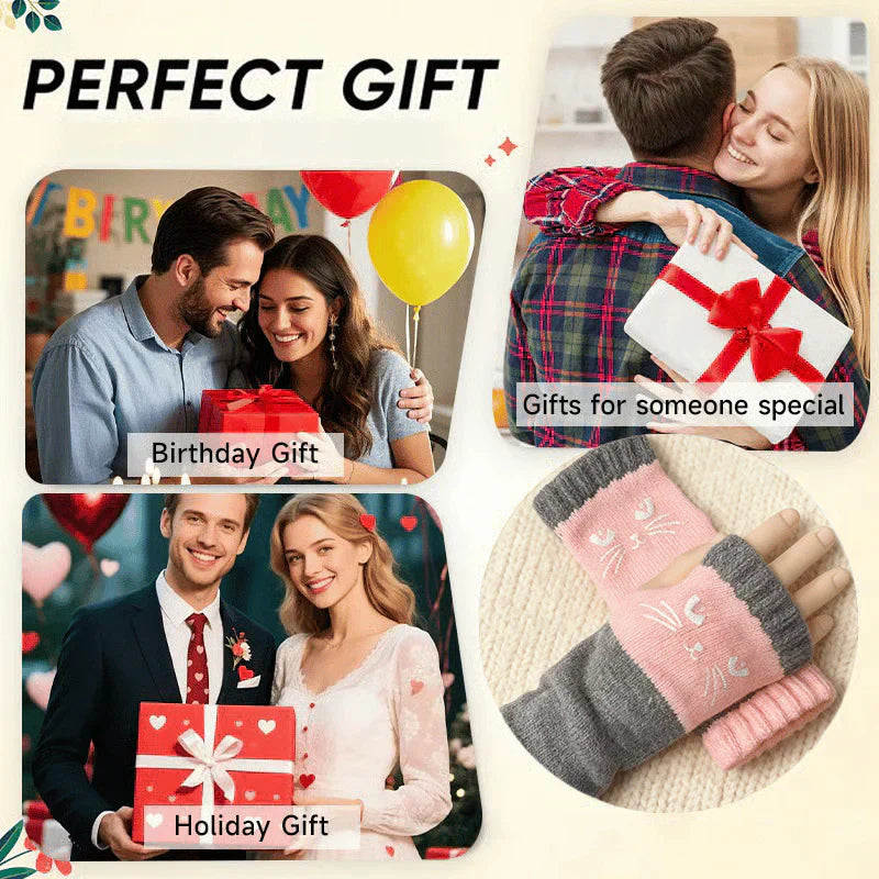 🐱 Lindos guantes de gato tejidos para mujer🧤🧶-ES