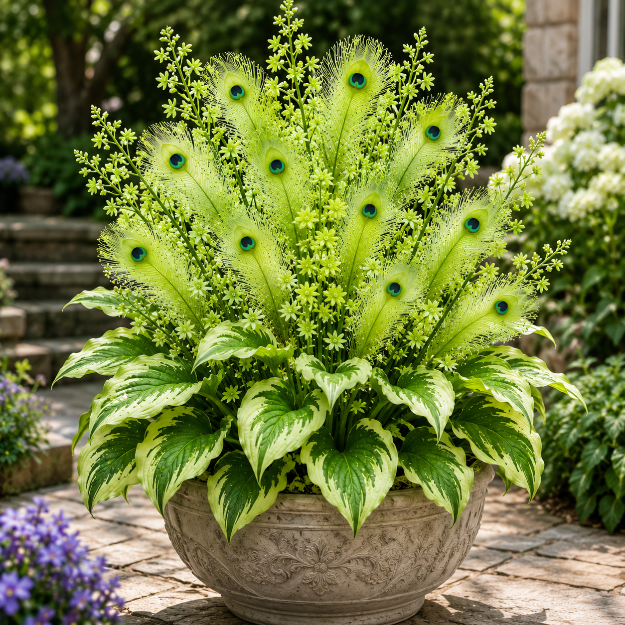 🔥 Sutaupykite 50 %🦚Peacock Flame Hosta svogūnėliai – vešlūs pavėsį mėgstantys augalai sodui ir namams-LT