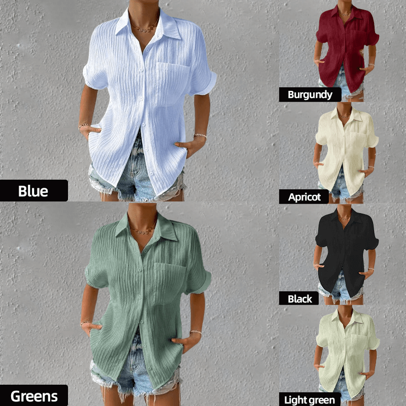 Πουκάμισο με φαρδιά λαιμόκοψη και δαντέλα-GR