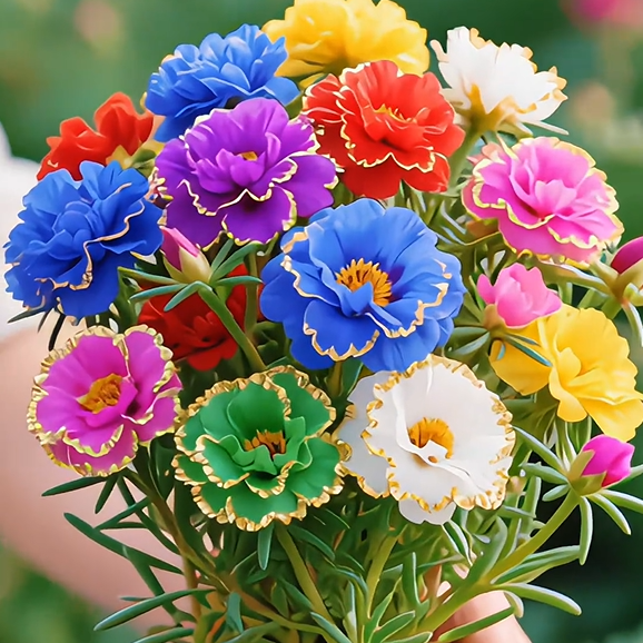 Χρυσή Δαντελένια Πορτουλάκα🌸✨ Υπέροχα διπλά άνθη για αβίαστα καλοκαιρινά χρώματα-GR