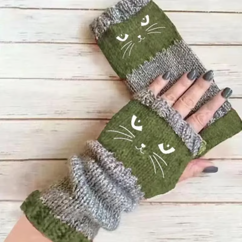 🐱 Lindos guantes de gato tejidos para mujer🧤🧶-ES