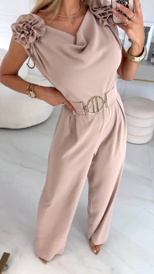 Mono de verano sin mangas para mujer con estampado floral 3D y cuello en V-ES